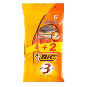 خودتراش فرانسوی بیک بادی Bic 3 Sensitive بسته 6 عددی