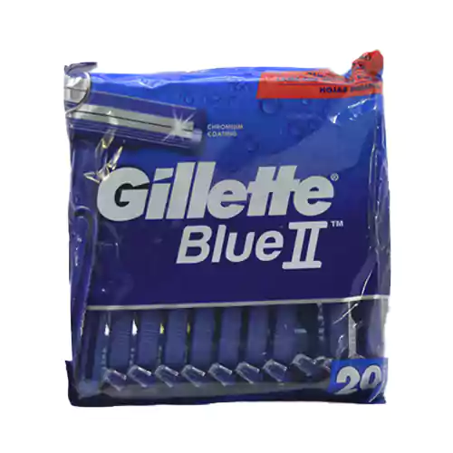 خودتراش یک بار مصرف کلمبیایی مردانه ژیلت آبی Gillette Blue II دو تیغه بسته 20 عددی