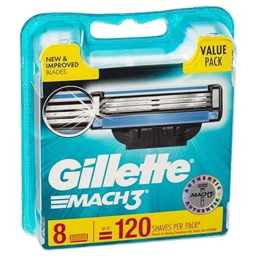 تیغ یدک فرانسوی مردانه ژیلت Gillette Mach3 بسته 8 عددی