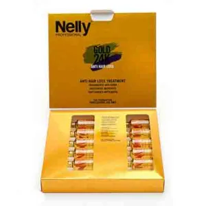 سرم درمانی مو اسپانیایی نلی NELLY GOLD Anti Dandruff تقویتی و ضد ریزش 10 عددی