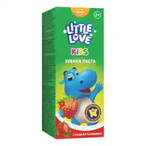 خمیر دندان کودک روسی Little Love Kids با طعم شیرین توت فرنگی برای کودکان 2 سال 62 میل