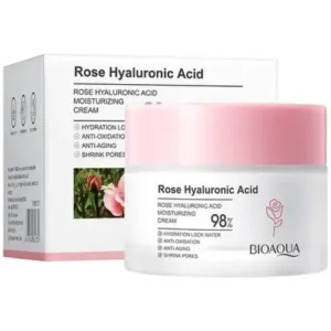 کرم مرطوب کننده صورت بیوآکوا BIOAQUA Rose Hyaluronic حاوی عصاره گل رز 50 گرم