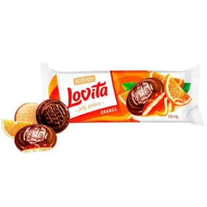 کوکی ژله ای ROSHEN LOVITA روشن لاویتا با طعم پرتقال و روکش شکلات 135 گرم