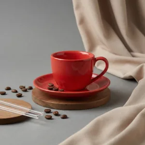 سرویس چینی 12 پارچه قهوه خوری بن سای مدل قرمز