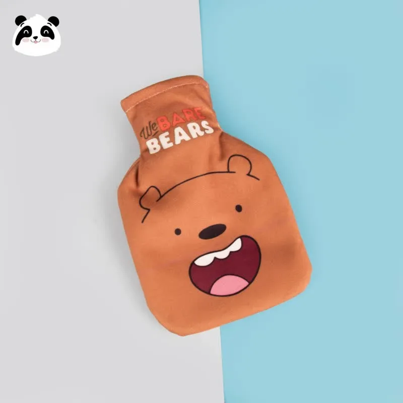کیسه آب گرم روکش مخمل چاپی سایز کوچک طرح خرس BARE BEARS